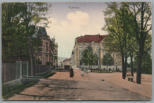 CZECH REPUBLIC TURNOV STREET SCENE ANTIQUE POSTCARD