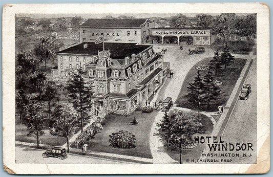 WASHINGTON NJ HOTEL WINDSOR 1933 ANTIQUE POSTCARD