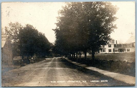 GREENFIELD NH MAIN STREET ANTIQUE REAL PHOTO POSTCARD RPPC