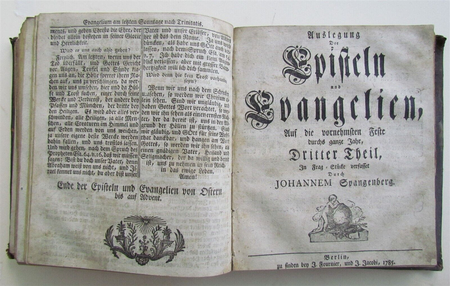 1785 LUTHERAN BIBLE in GERMAN ILLUSTRATED edited Johann Spangenberg ANTIQUE