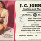 CLINTON NJ HEATING & PLUMBING GASOLINE MOTOR OIL VINTAGE ADVERTISING CARD