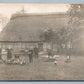 FAMILY w/ CHICKENS FARMING ANTIQUE REAL PHOTO POSTCARD RPPC