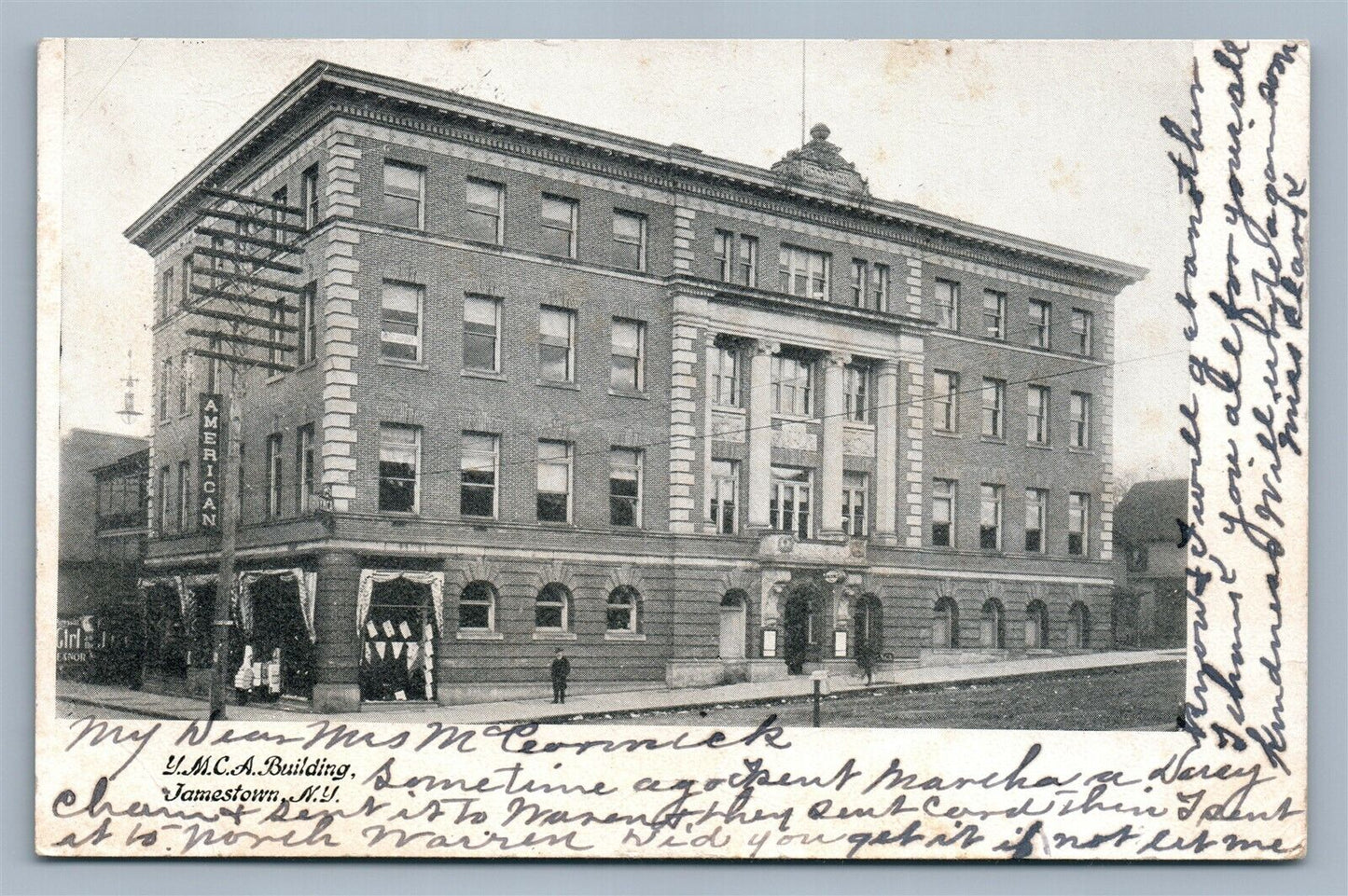 JAMESTOWN NY YMCA BUILDING ANTIQUE POSTCARD