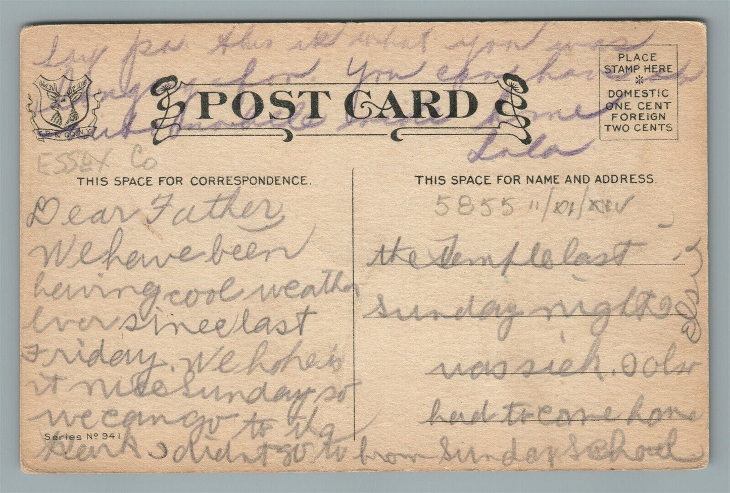 NEWARK NJ AUTOMOBILE COMIC ANTIQUE POSTCARD