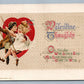 VALENTINE'S THOUGTHS 1913 EMBOSSED ANTIQUE POSTCARD by JOHN WINSCH