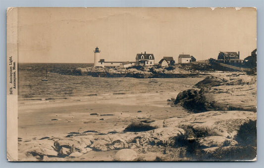 ANNISQUAM MA LIGHT HOUSE ANTIQUE REAL PHOTO POSTCARD RPPC