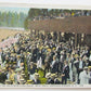 VINTAGE 1928 POSTCARD WATCHING THE RACE FROM CLUB HOUSE SARATOGA SPRINGS N.Y.