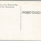 ELLWOOD CITY PA POST OFFICE VINTAGE POSTCARD