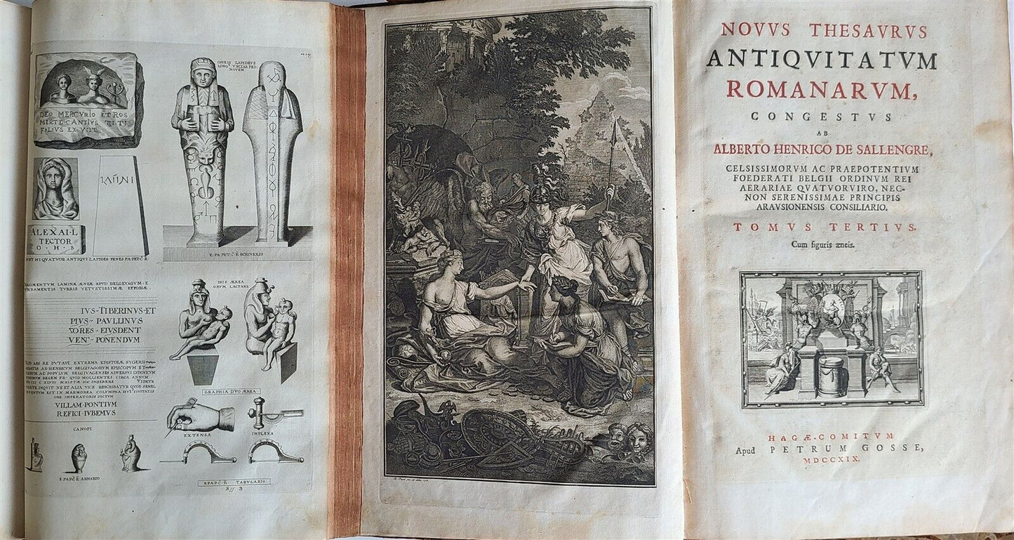 1716 ROMAN ANTIQUITIES ILLUSTRATED 3 VOLS Thesaurus Antiquitatum antique FOLIO