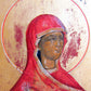 RUSSIAN ICON of BOGOLUBOVO MOTHER OF GOD antique 19th CENTURY painted on gold