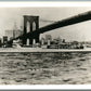 MILITARY SHIP USS TATTNALL UNDER THE BRIDGE VINTAGE REAL PHOTO POSTCARD RPPC