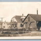 DRAGGET MI STREET SCENE ROOF REPAIR ANTIQUE REAL PHOTO POSTCARD RPPC