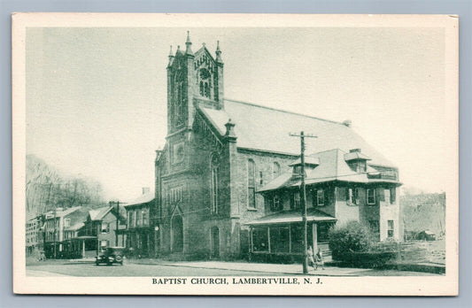 LAMBERTVILLE NJ BAPTIST CHURCH VINTAGE POSTCARD