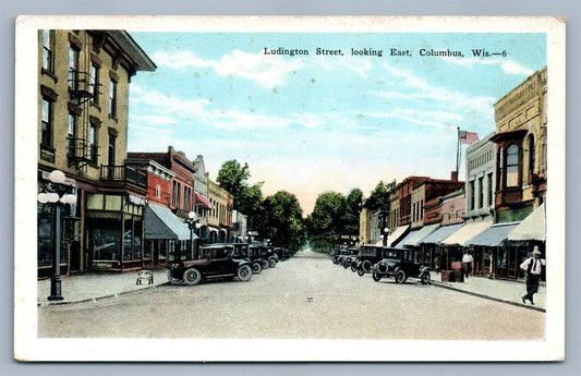 COLUMBUS WI LUDINGTON STREET ANTIQUE POSTCARD