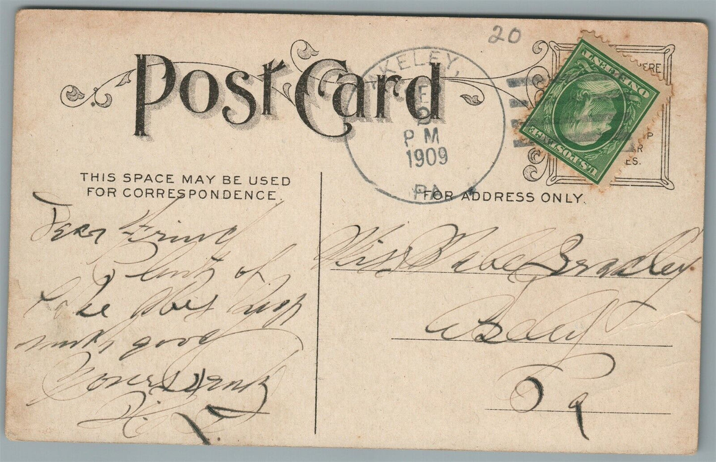 US SOLDIER w/ RIFLE COMIC 1909 ANTIQUE POSTCARD