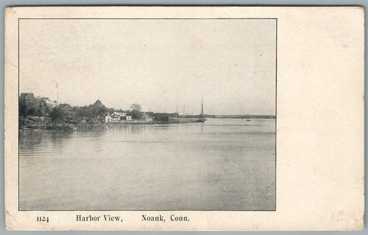 NOANK CT HARBOR VIEW ANTIQUE POSTCARD