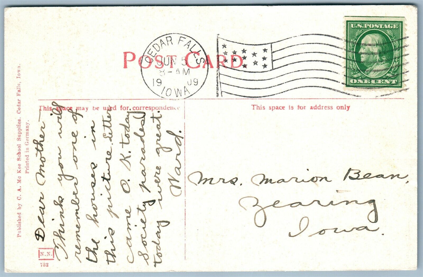 CEDAR FALLS IA 915-917-923 W. 23nd STREET ANTIQUE POSTCARD