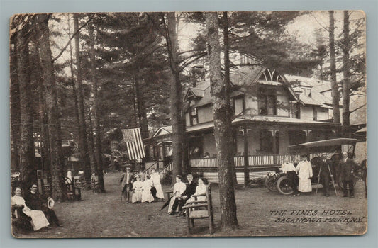 SACANDAGA PARK NY PINES HOTEL ANTIQUE POSTCARD