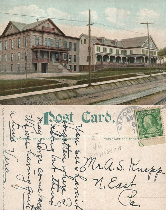 MEADVILLE PA I.O.O.F. HOME ANTIQUE POSTCARD