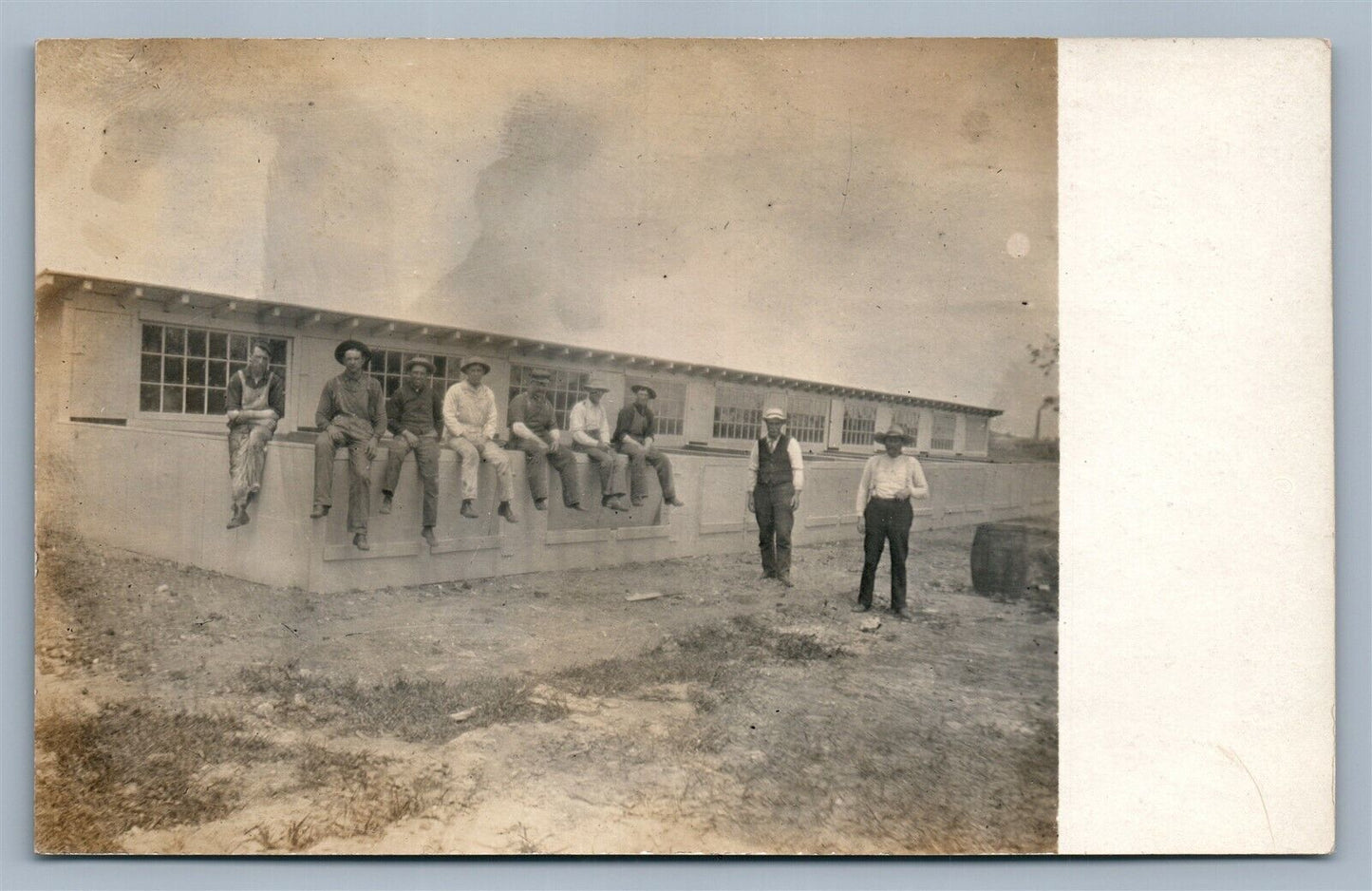 FACTORY WORKERS ANTIQUE REAL PHOTO POSTCARD RPPC