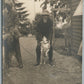 2 MEN POSING with DOGS ANTIQUE REAL PHOTO POSTCARD RPPC