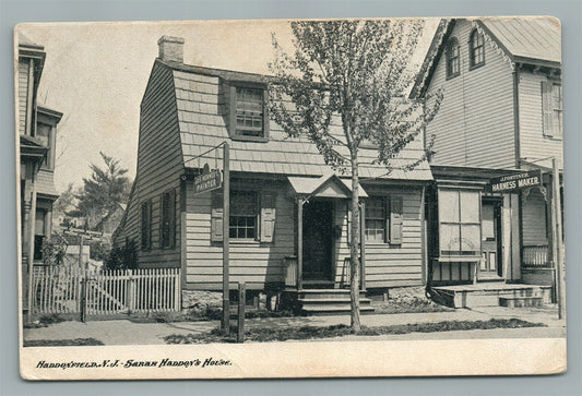 HADDONFIELD NJ SARAH HADDON'S HOUSE ANTIQUE POSTCARD