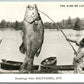 BISCOTASING ONT. CANADA FISHING EXAGGERATED VINTAGE REAL PHOTO POSTCARD RPPC