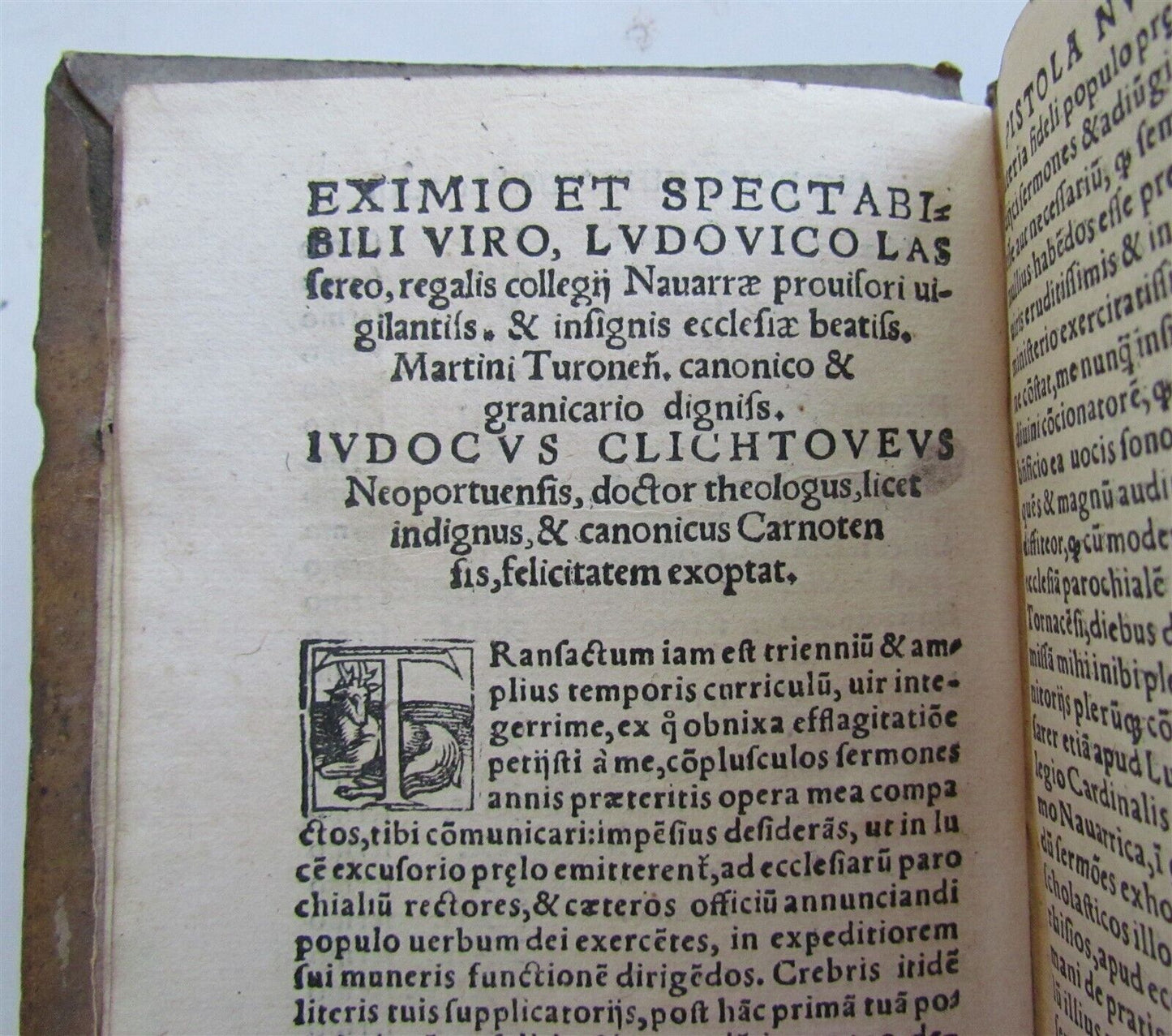 1554 Homiliarum tripartitarum by Josse Clichtoveus antique PIGSKIN BOUND vol. I