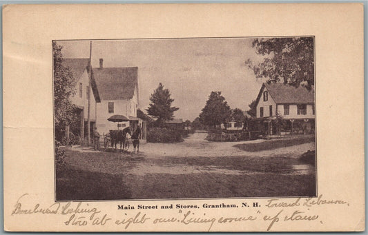 GRANTHAM NH MAIN STREET & STORES ANTIQUE POSTCARD