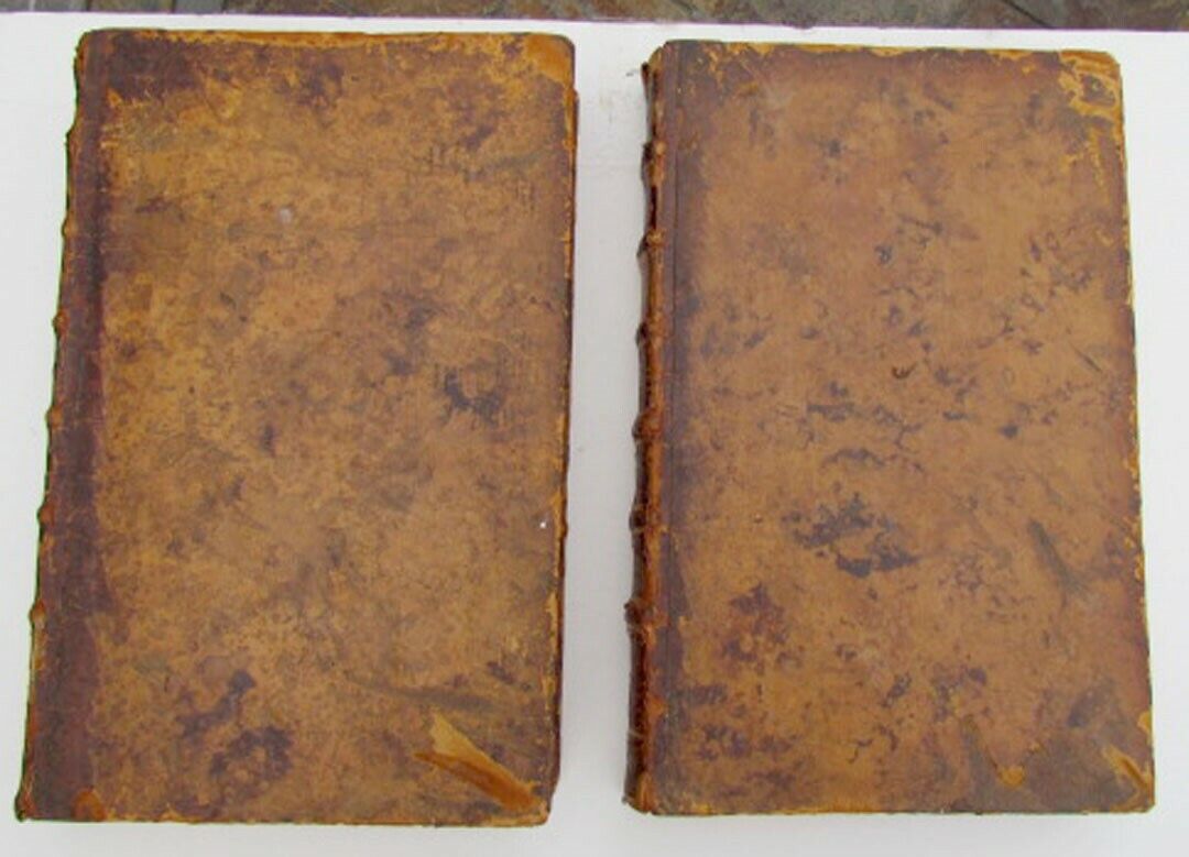 1728 ANTIQUE 2 VOLUMES THESAURUS ECCLESIASTICUS LEATHER BOUND FOLIO