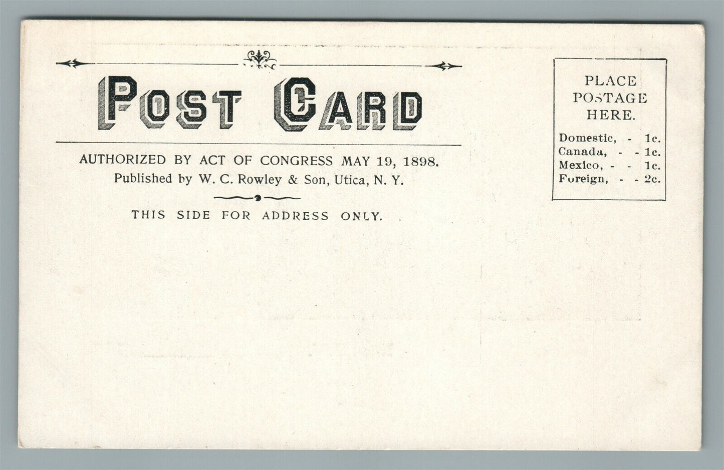 UTICA NY MASONIC HOME ANTIQUE POSTCARD