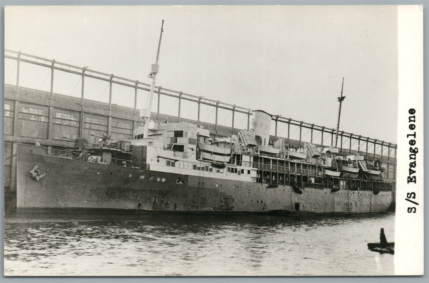 SHIP SS EVANGELENE VINTAGE REAL PHOTO POSTCARD RPPC