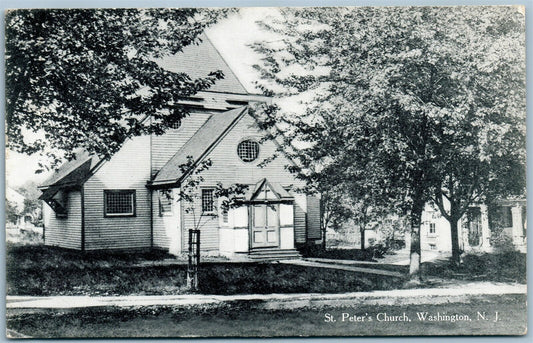 WASHINGTON NJ ST. PETER'S CHURCH ANTIQUE POSTCARD