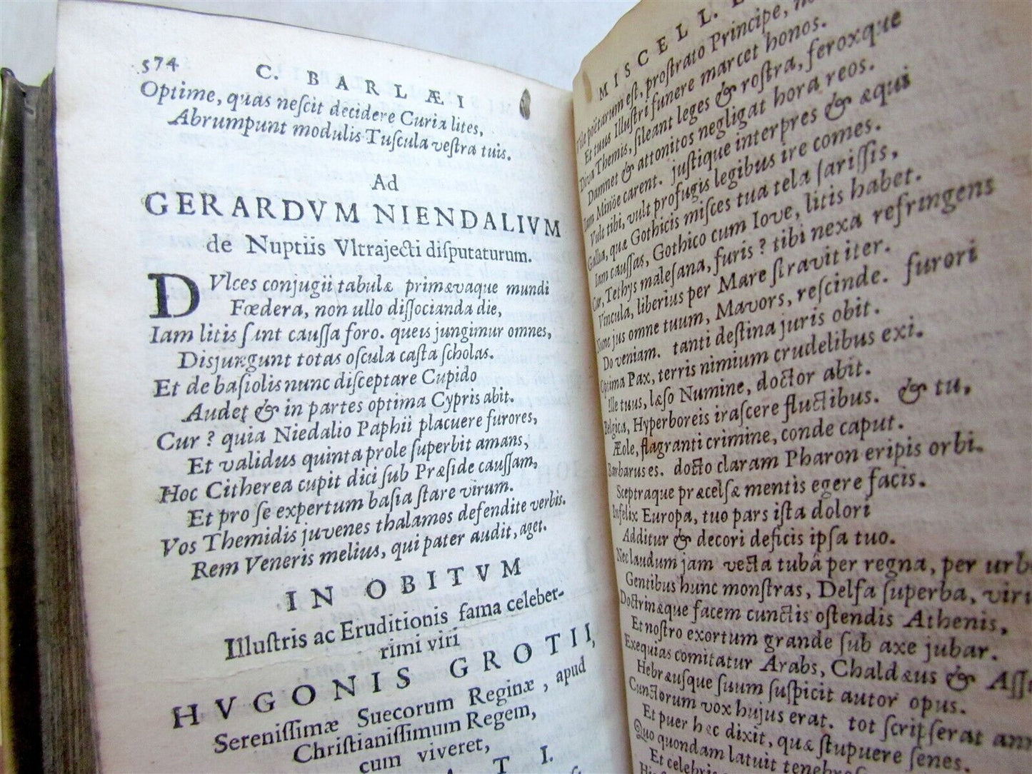 1655 POEMATUM ELEGIARUM by Caspar Barlaeus antique VELLUM BOUND POETRY