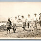 WWI MILITARY WORKERS GROUP ANTIQUE REAL PHOTO POSTCARD RPPC