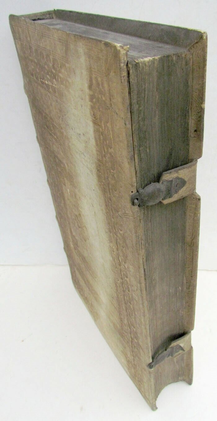 1691 BLIND-STAMPED PIGSKIN OVER WOODEN BOARDS FOLIO ANNALES ECCLESIASTICI Vol.15