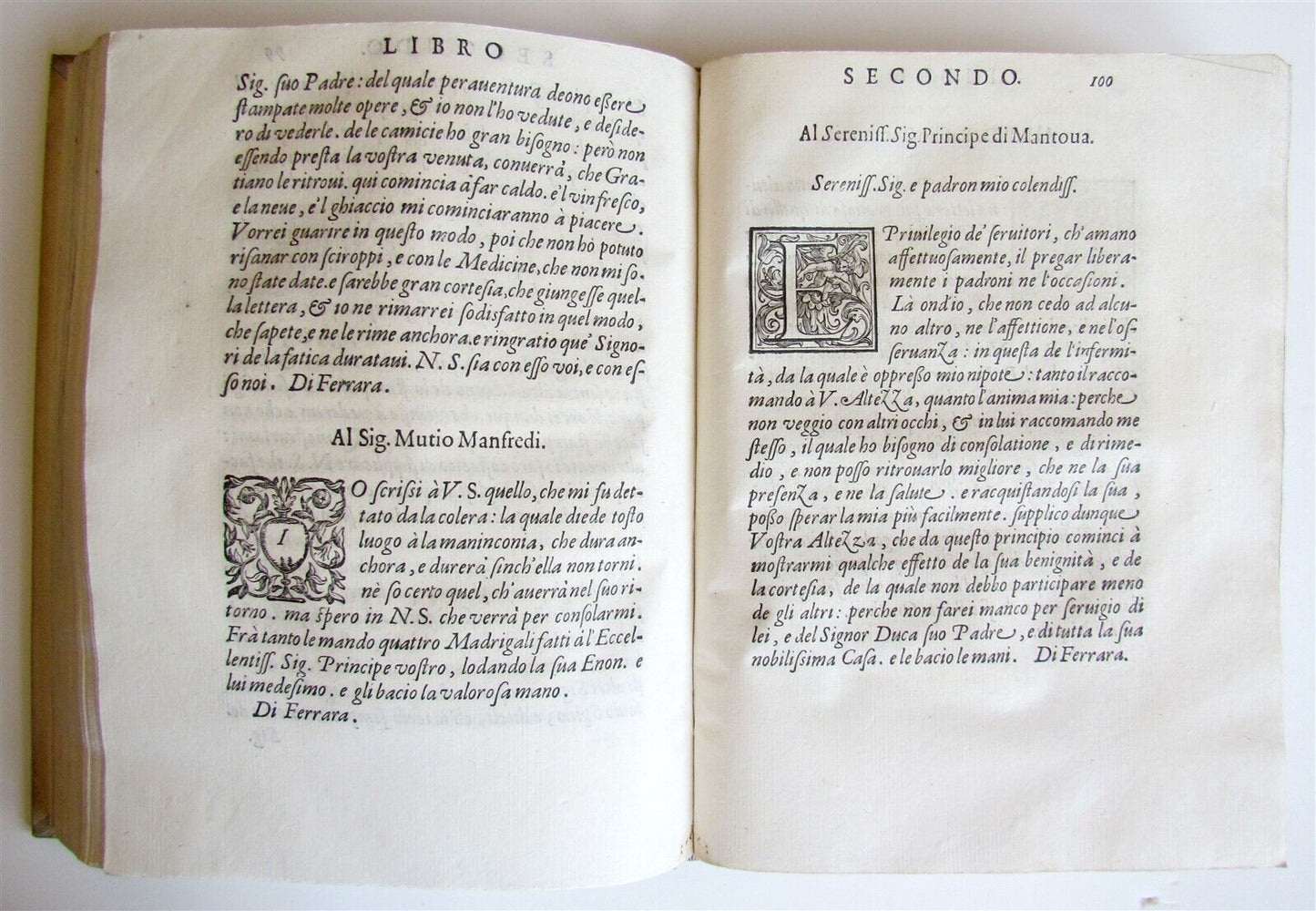 1588 Delle lettere familiari del sig. TORQUATO TASSO antique vellum 16th century