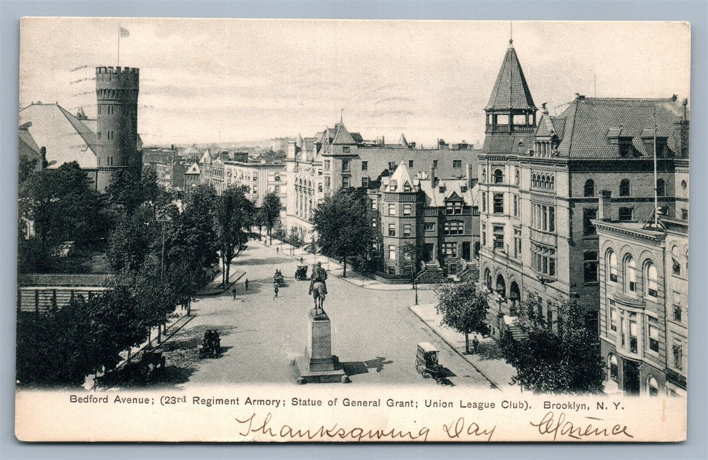 BROOKLYN NY BEDFORD AVENUE ARMORY ANTIQUE POSTCARD