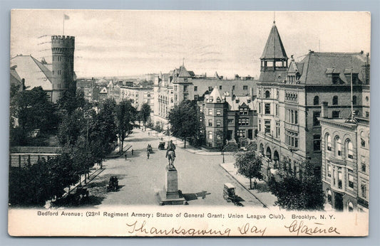 BROOKLYN NY BEDFORD AVENUE ARMORY ANTIQUE POSTCARD