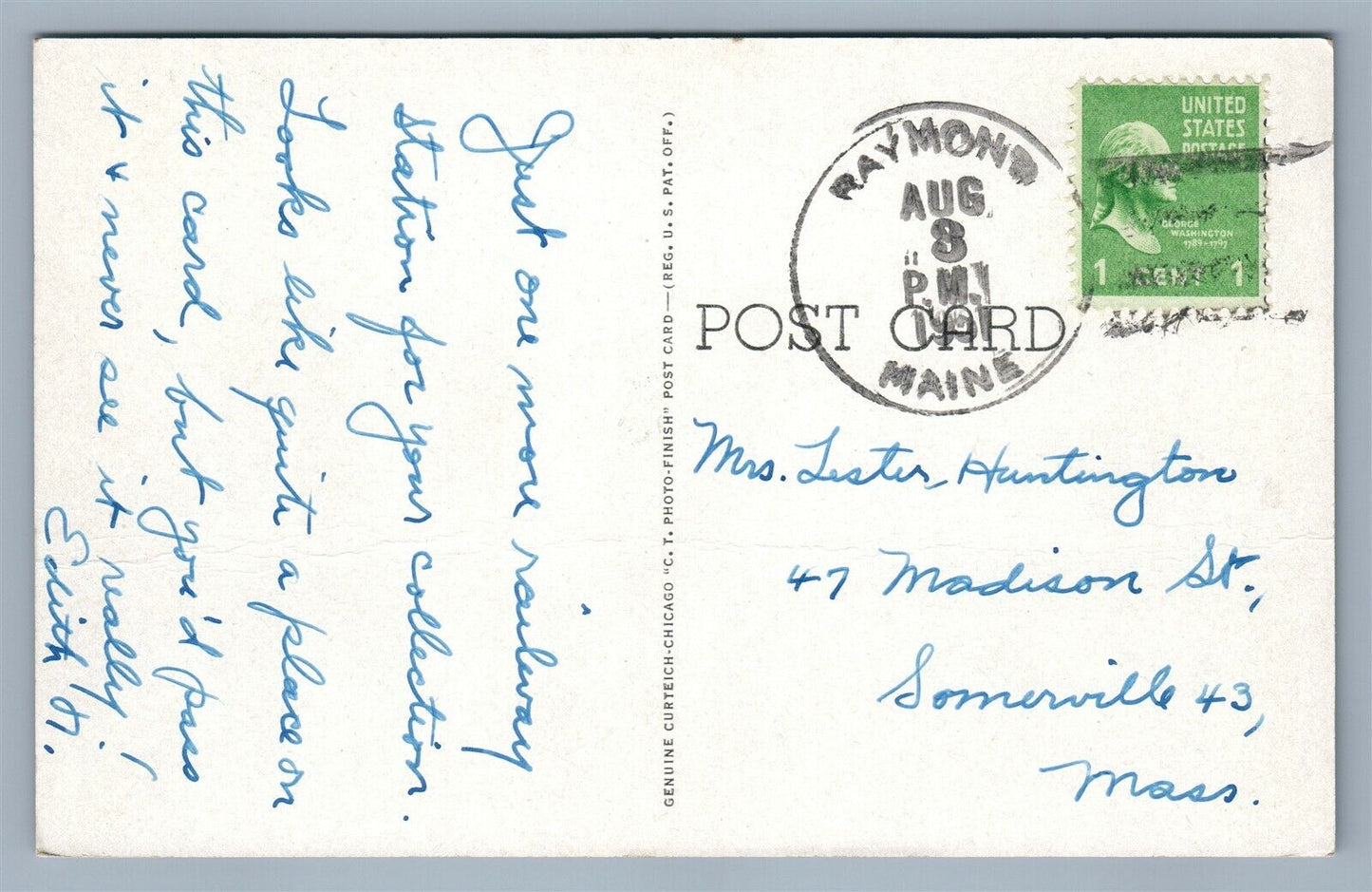 BRUNSWICK ME RAILROAD STATION ANTIQUE POSTCARD RAILWAY DEPOT