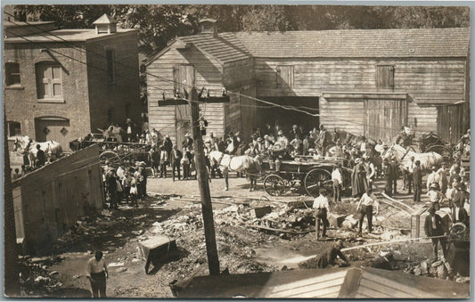 AFTER FIRE SCENE ANTIQUE REAL PHOTO POSTCARD RPPC