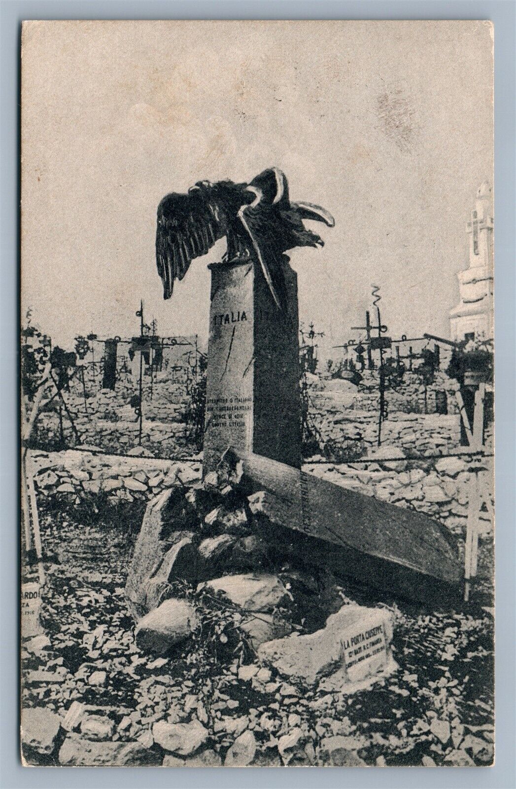 ITALIAN ANTIQUE POSTCARD Guardia di Finanza w/ STAMPS