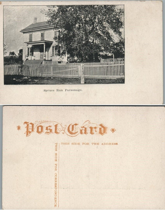 ANTIQUE POSTCARD SPRUCE RUN PARSONAGE CLINTON N.J.