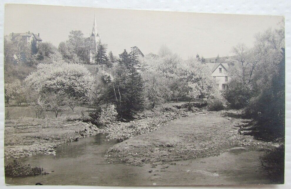 RPPC VILLAGE SCENE VINTAGE REAL PHOTO POSTCARD