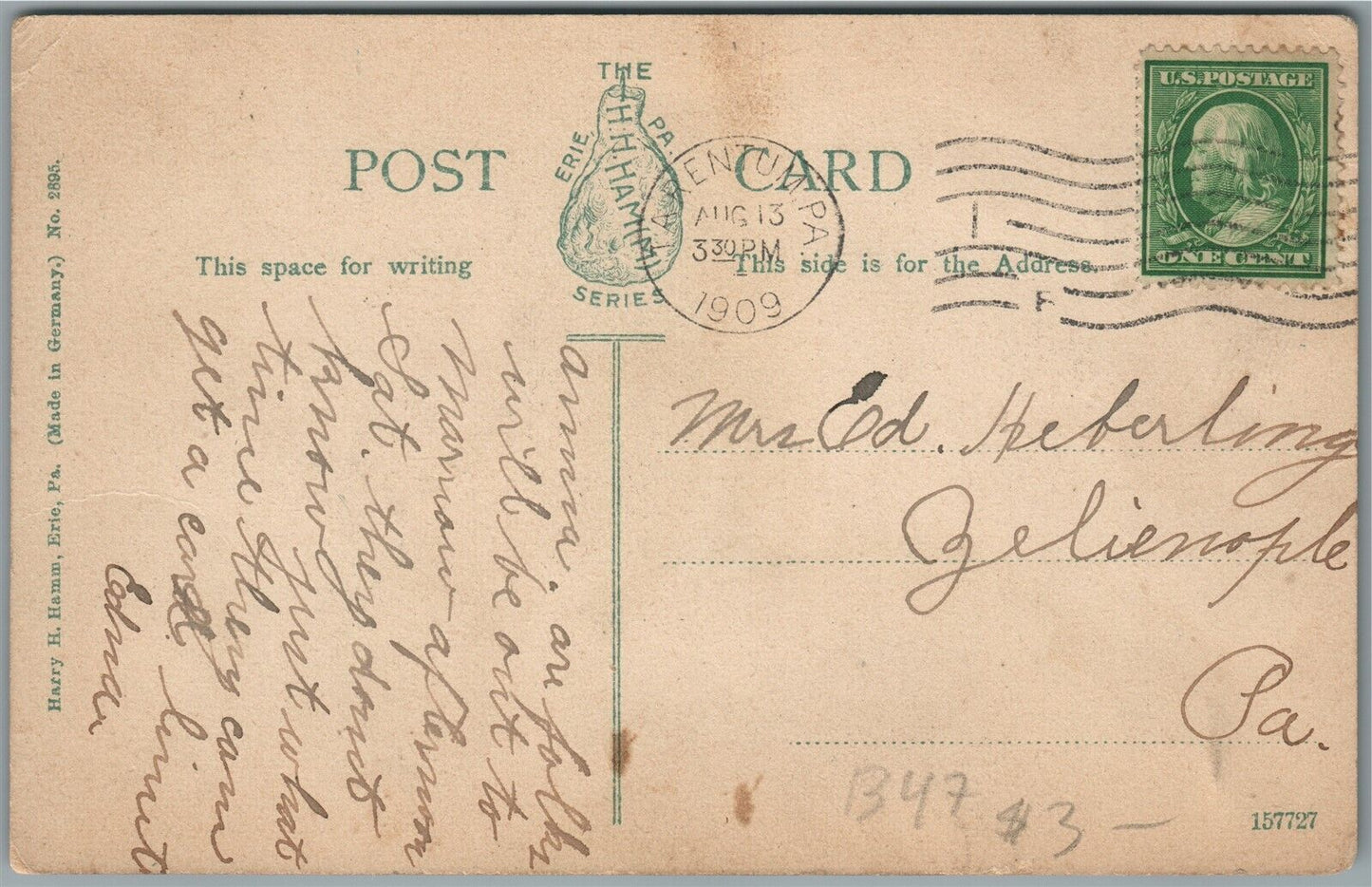 TARENTUM PA 3rd WARD SCHOOL ANTIQUE POSTCARD