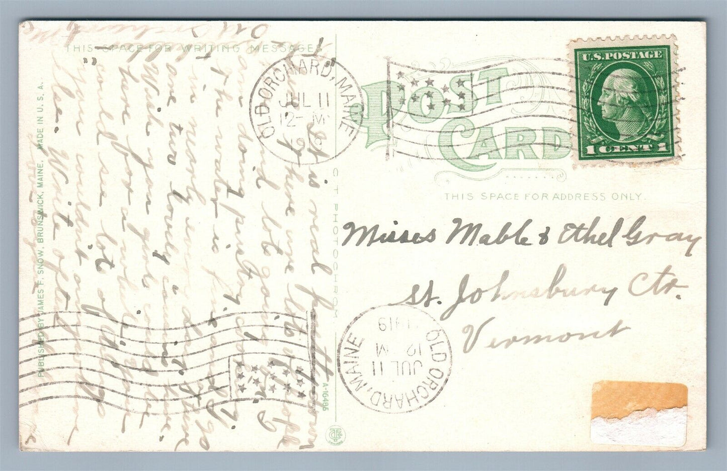 OLD ORCHARD BEACH ME SURF BATHING ANTIQUE POSTCARD