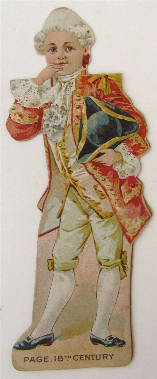 ANTIQUE MECHANICAL VICTORIAN TRADE CARD 18th CENTURY BOY PAPER DOLL New York