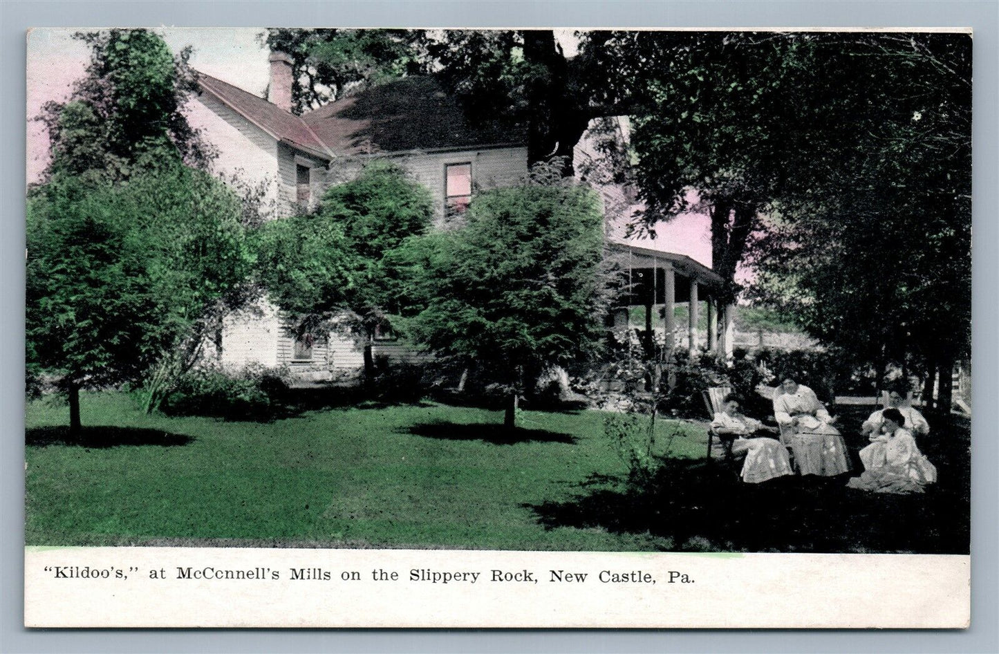 NEW CASTLE PA KILDOO'S McCONNELL'S MILLS on SLIPPERY ROCK ANTIQUE POSTCARD