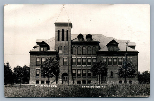 LANCASTER NY HIGH SCHOOL ANTIQUE REAL PHOTO POSTCARD RPPC