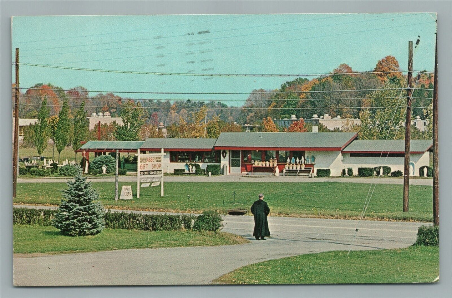 NEWTON NJ ST.PAUL'S ABBEY GIFT SHOP VINTAGE POSTCARD